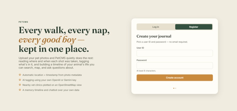 PetCMS – screenshot 2