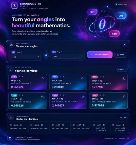 trigonometry angle calculator – screenshot 1