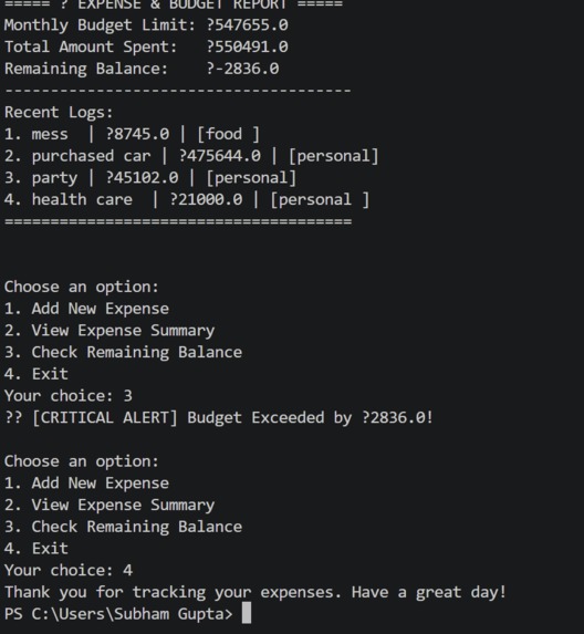 Smart Student Budget & Expense Analyzer – screenshot 1