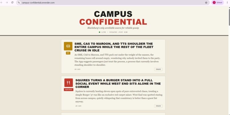 Campus-Confidential  – screenshot 3