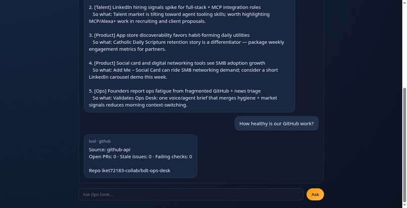 BDT Ops Desk – screenshot 1