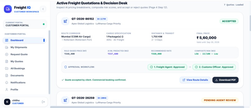 FreightIQ: Intelligent Multi-Agent Freight System – screenshot 2