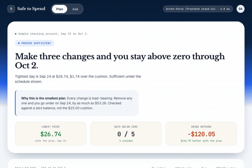 Safe to Spend – screenshot 1