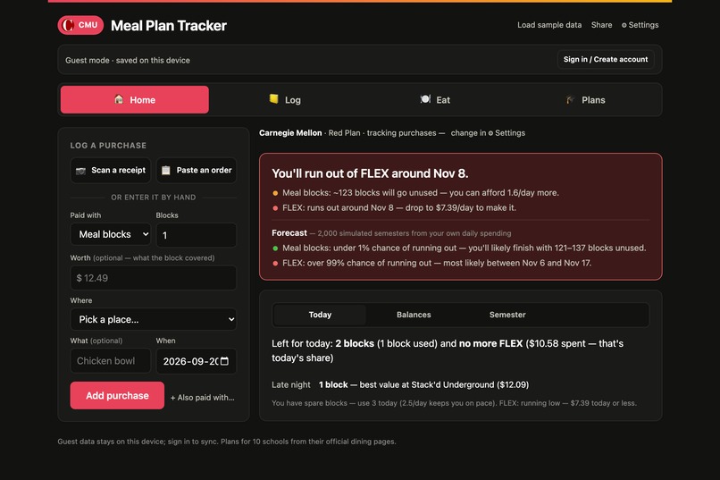 Meal Plan Tracker – screenshot 2