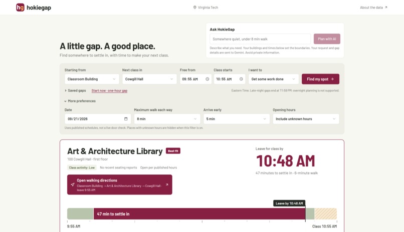HokieGap – screenshot 1