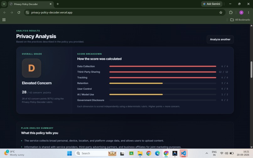 Privacy Policy Decoder – screenshot 4