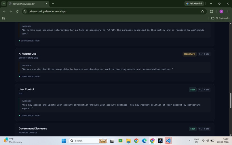 Privacy Policy Decoder – screenshot 6