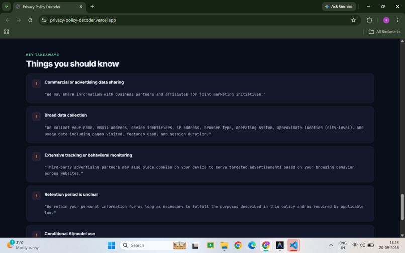 Privacy Policy Decoder – screenshot 7