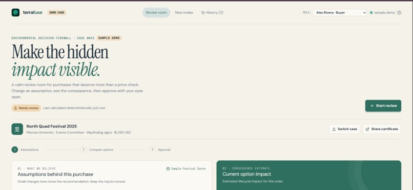 TerraFuse — Sustainable Decision Firewall – screenshot 2