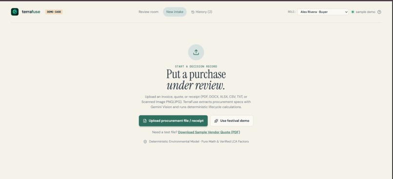 TerraFuse — Sustainable Decision Firewall – screenshot 1