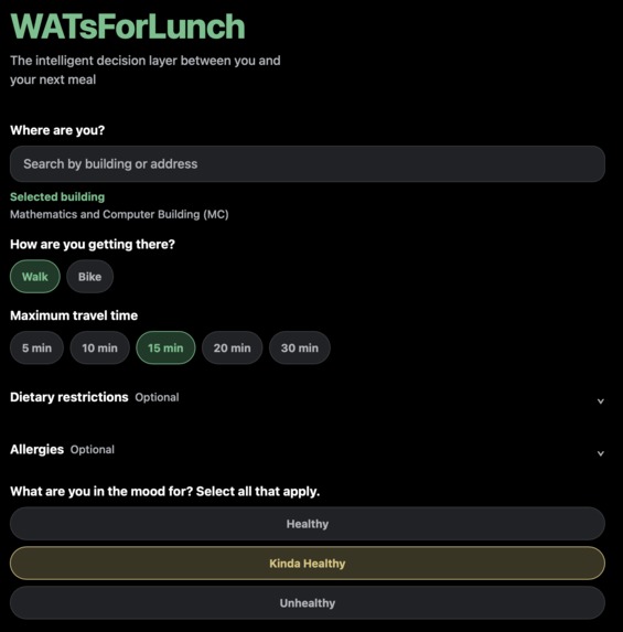 WATsForLunch – screenshot 2