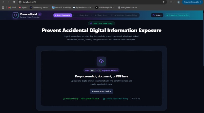 PersonaShield AI — Scan Once. Share Safely. – screenshot 1