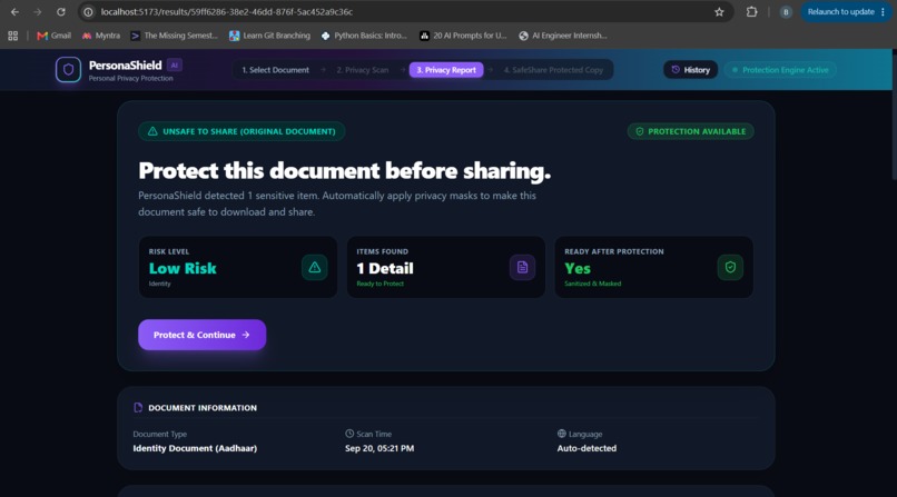 PersonaShield AI — Scan Once. Share Safely. – screenshot 2