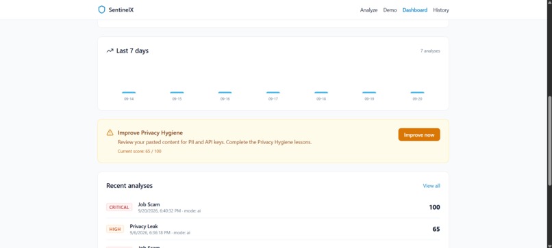 SentinelX — AI Digital Safety Firewall – screenshot 2