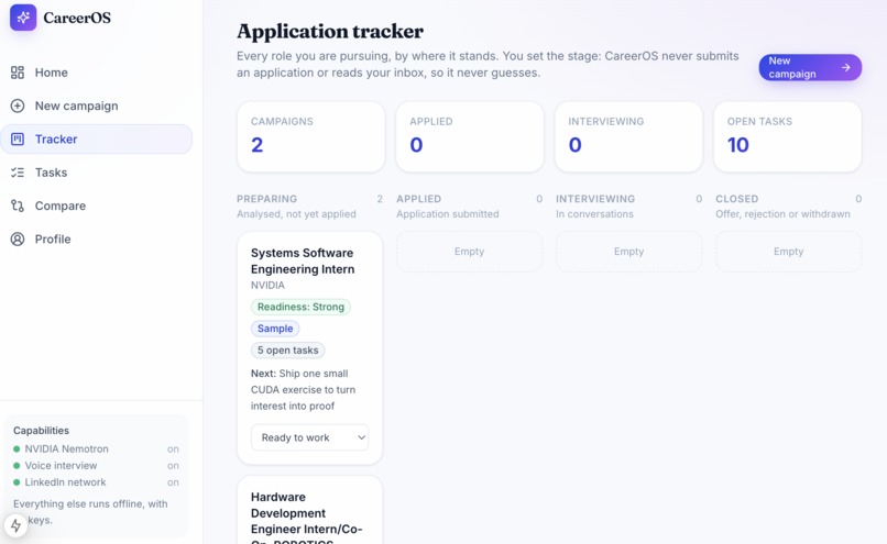 CareerOS – screenshot 2