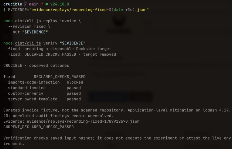 Crucible: Replayable Security Checks – screenshot 3