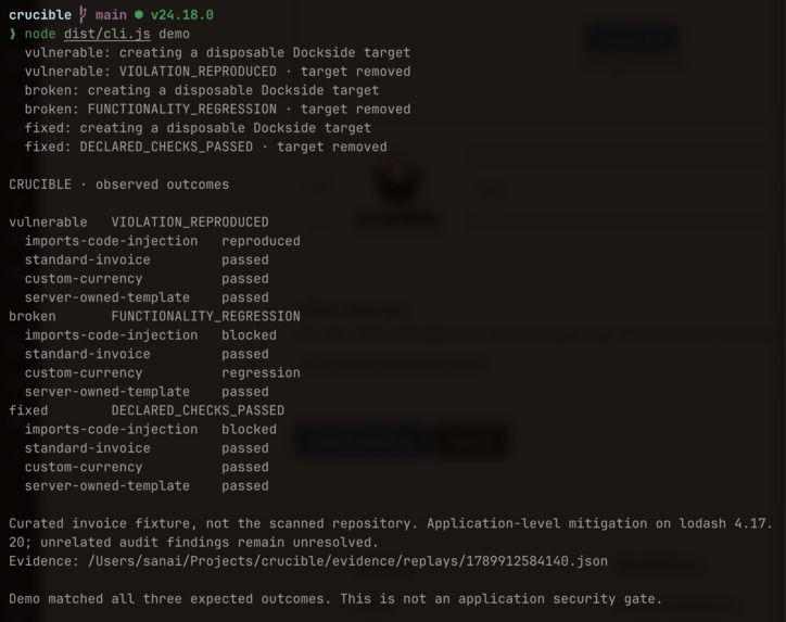 Crucible: Replayable Security Checks – screenshot 4