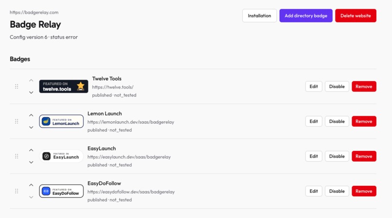 Badge Relay – screenshot 1