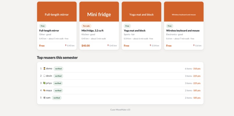 Cuse-MoveMate – screenshot 2
