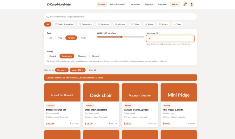 Cuse-MoveMate – screenshot 4