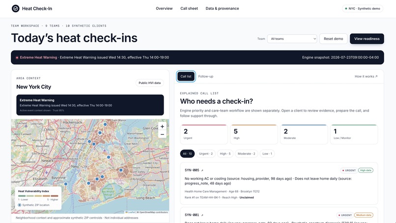 Heat Check-In – screenshot 1