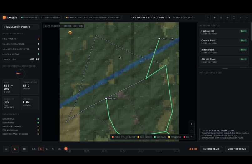 EMBER — Wildfire Spread & Evacuation Simulator – screenshot 1