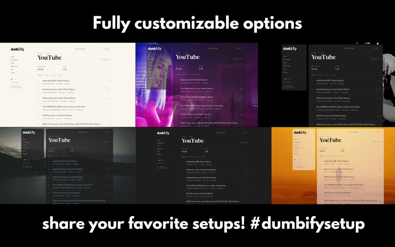 Dumbify - A Customizable distraction-free YouTube experience – screenshot 3
