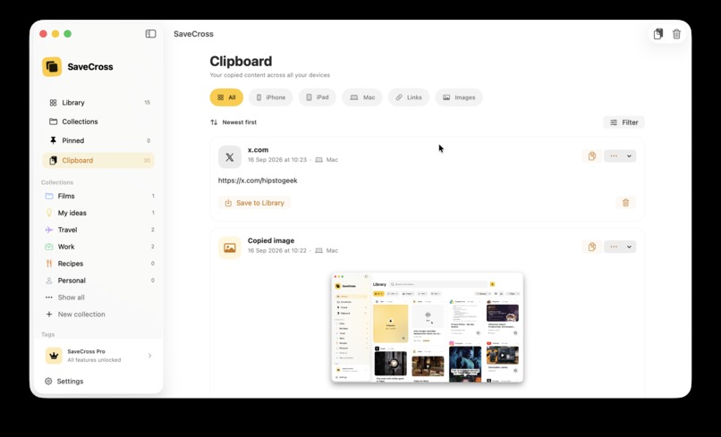 SaveCross: Clipboard Library – screenshot 3