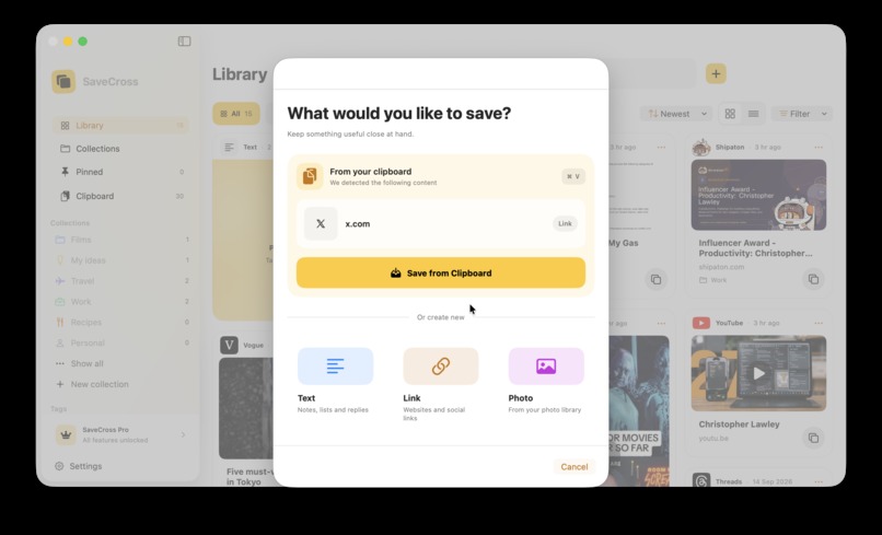 SaveCross: Clipboard Library – screenshot 4