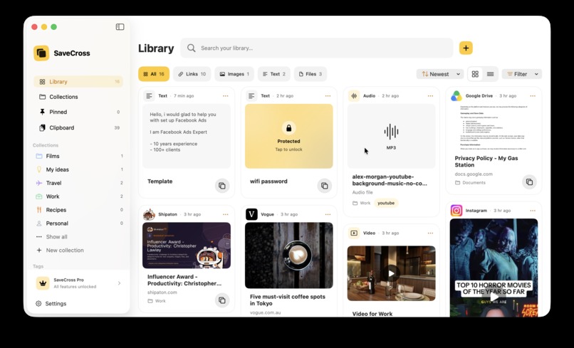 SaveCross: Clipboard Library – screenshot 2