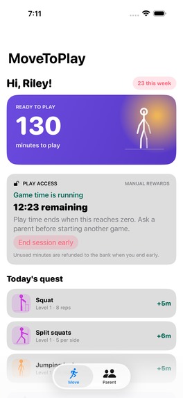 MoveToPlay:  Earn Screen Time – screenshot 5