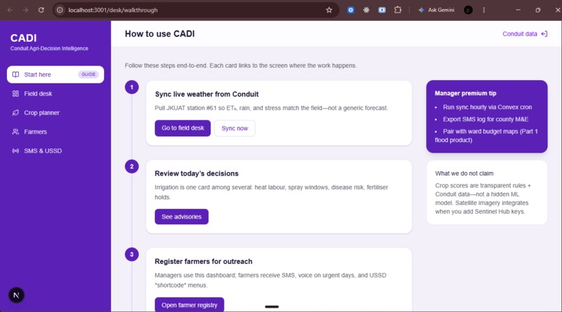 Conduit Agri-Decision Intelligence  (CADI) – screenshot 1
