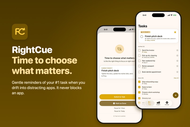 RightCue -  Stay focused – screenshot 1