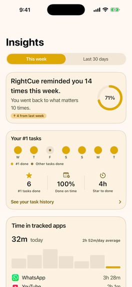 RightCue -  Stay focused – screenshot 7