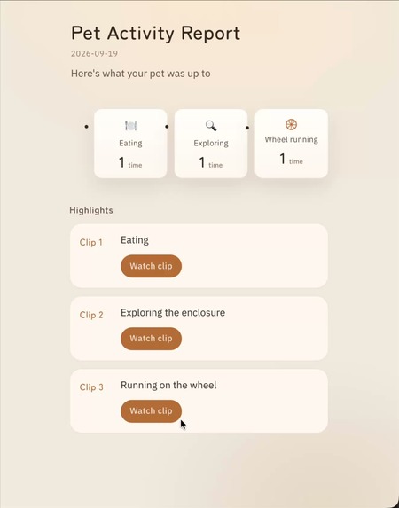 Pet Activity Report – screenshot 1