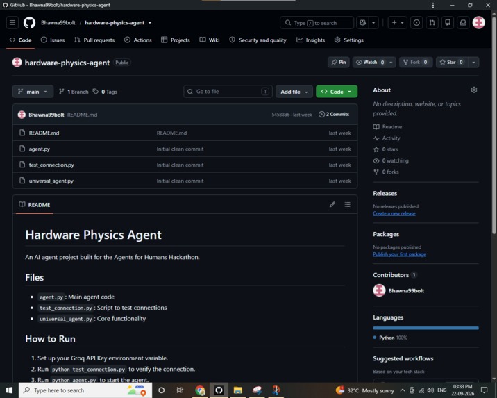 Hardware Physics Agent – screenshot 1