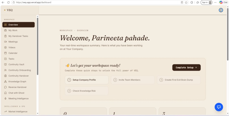 VEQ - The Knowledge Continuity Platform – screenshot 3
