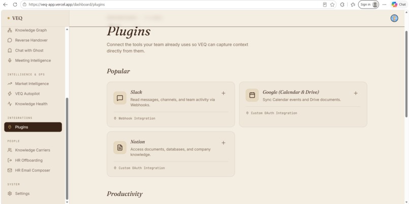 VEQ - The Knowledge Continuity Platform – screenshot 4