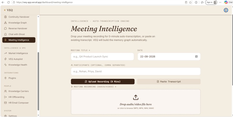 VEQ - The Knowledge Continuity Platform – screenshot 7
