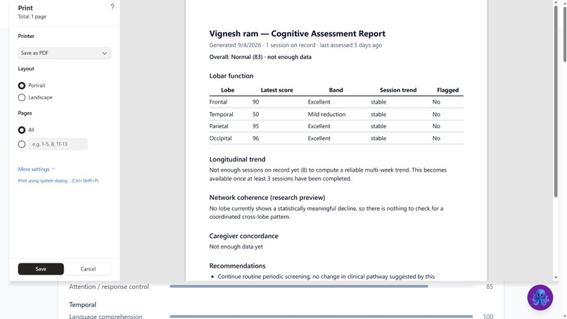 NEUROMORPH – AI Cognitive Care Platform – screenshot 5
