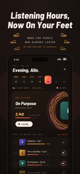 Mosey: Walking Podcast Player – screenshot 2