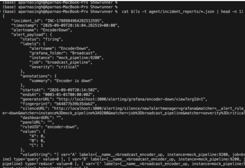 ShowRunner — Autonomous SRE for Broadcast Systems – screenshot 3