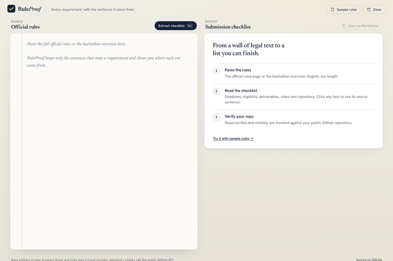 RuleProof – screenshot 1