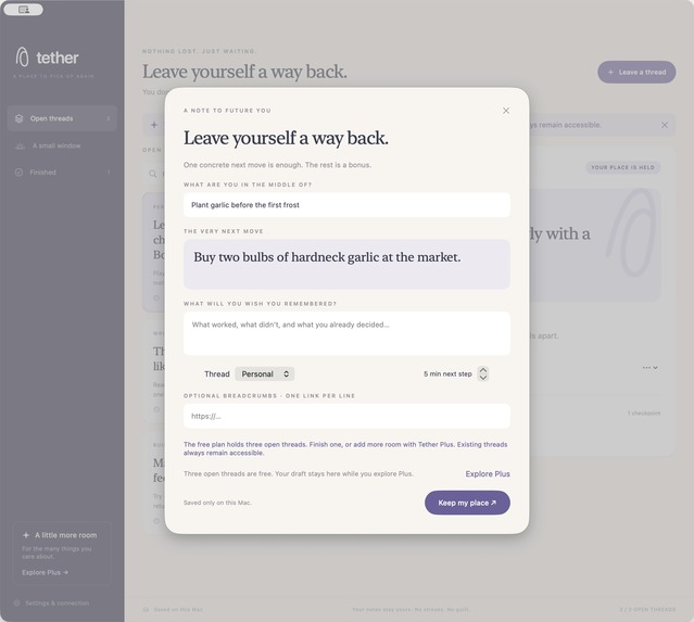 Tether – screenshot 2