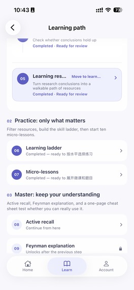 TenSteps – screenshot 1