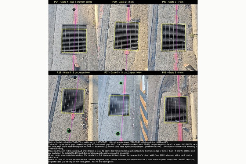 Seven drain grates in 85 metres – screenshot 2