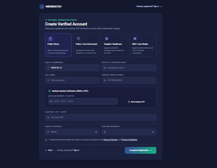 MisXMatch - AI Missing Person Identification Platform – screenshot 2