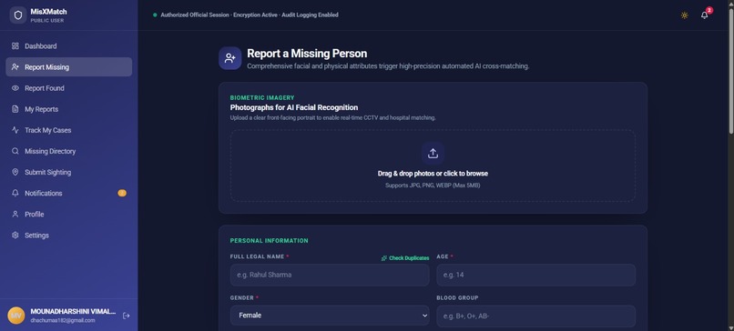 MisXMatch - AI Missing Person Identification Platform – screenshot 6