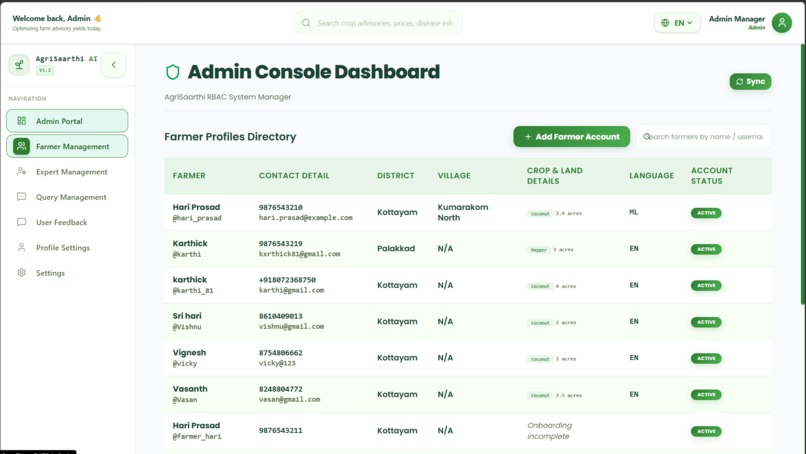 AI-Based Farmer Query Support & Advisory System(AgriSaarthi) – screenshot 15