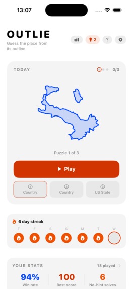 Outlie: Daily Map Puzzle Game – screenshot 1
